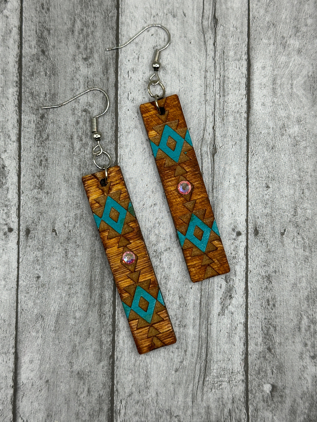 Browns Bars with turquoise and rhinestones.
