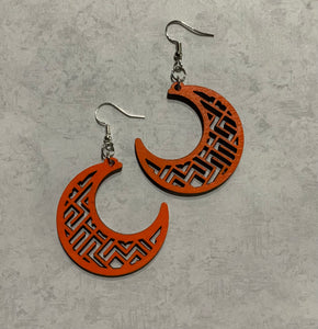 Orange Moon Earrings