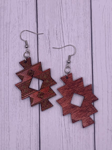 Brown Aztec Earrings