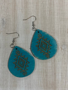 Turquoise Rustic Distressed Teardrop