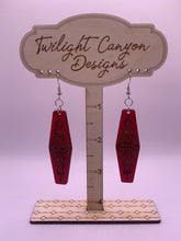 Load image into Gallery viewer, Red Floral Bar Earrings
